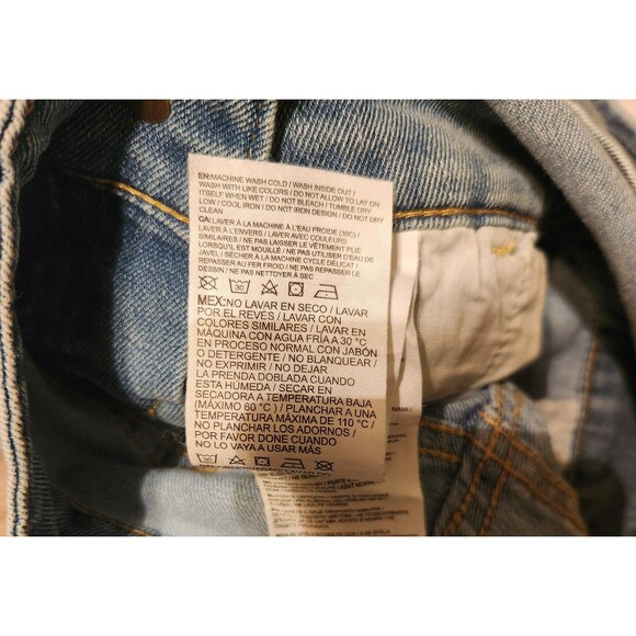 Levi's Youth Girls Denim Overalls Shortalls Button Front Size 12 Reg - Picture 8 of 9